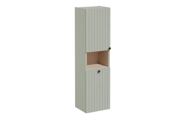 VitrA Root Groove 40cm 2 Door Semi-Tall Unit w/Laundry Basket (LH Hinge) - Matt Retro Green